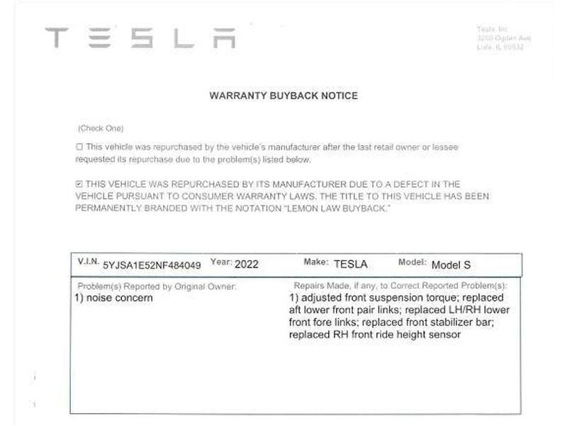 2022 Tesla Model S Standard Range