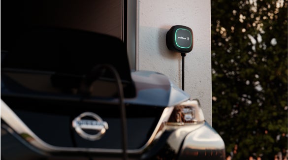 Nissan EV connected and charging with a Wallbox charger | Merchant Nissan in Troy AL