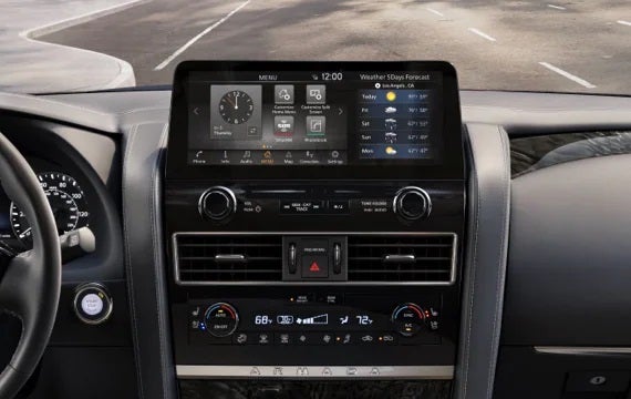 2023 Nissan Armada touchscreen and front console | Merchant Nissan in Troy AL